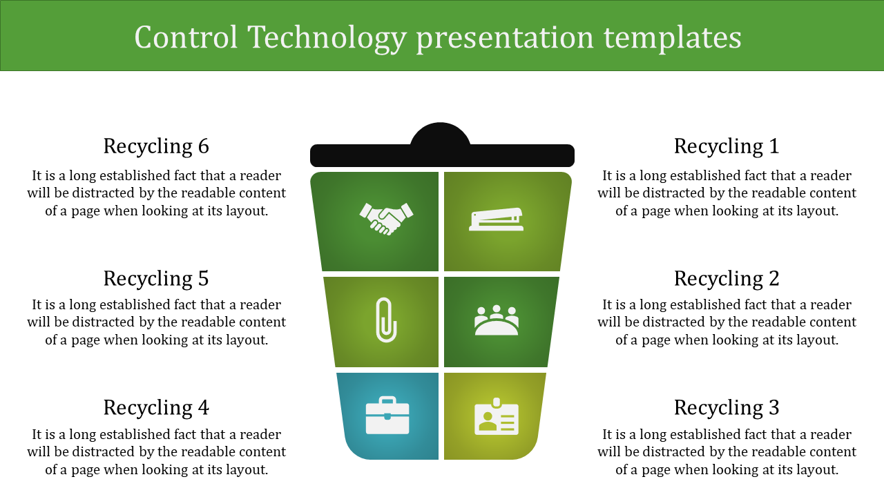 Free - Technology Presentation Templates With Six Node